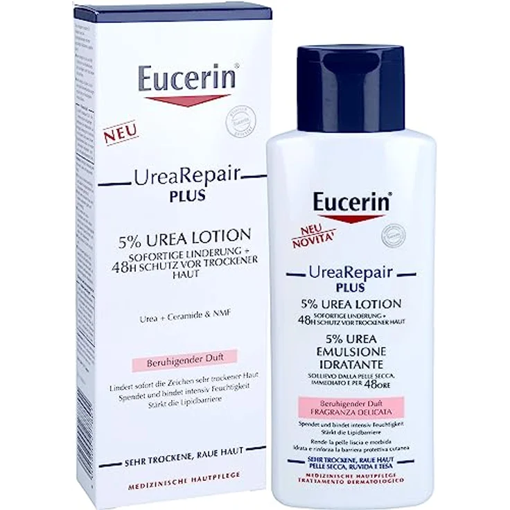 Eucerin UreaRepair Plus 5% Urea Lotion, 250 ml Lotion - hochwertige medizinische Hautpflege – Bild 3