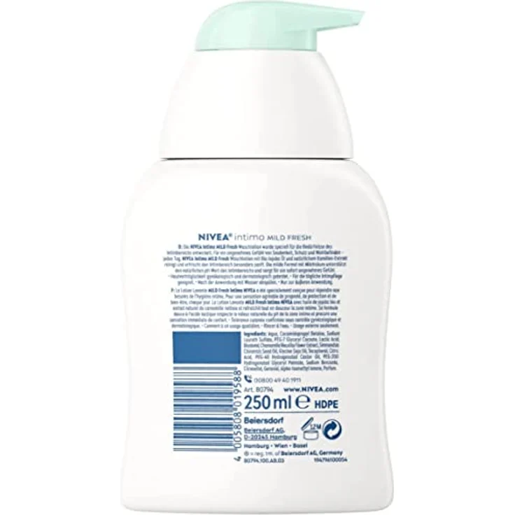 NIVEA Intimo Waschlotion mit Pumpe, milde Intimpflege für Frischegefühl, 250 ml – Bild 8