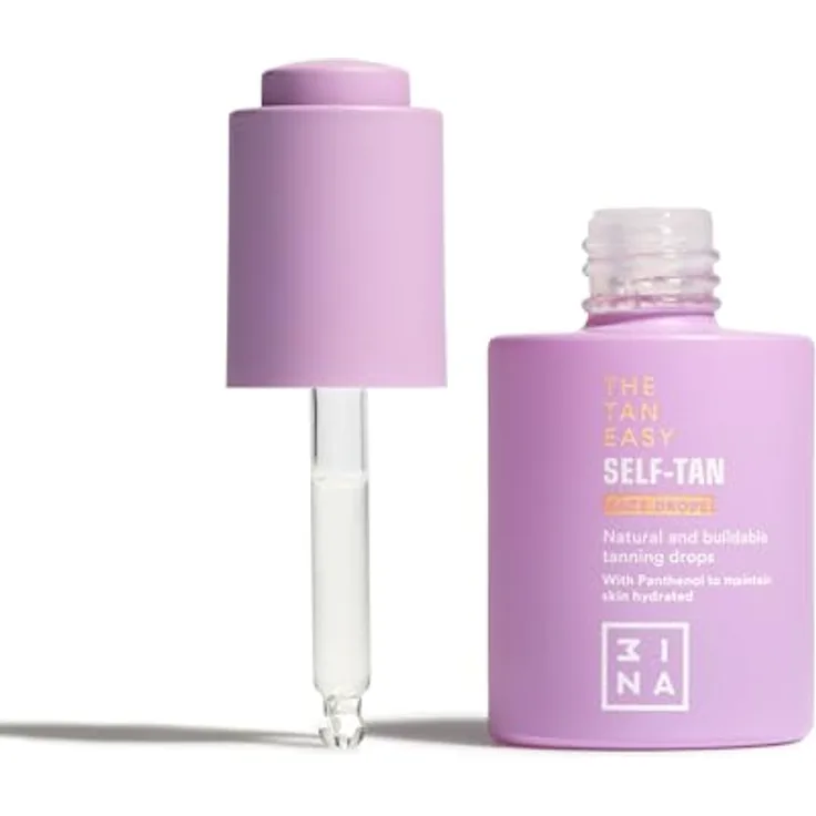 3INA The Tan Easy Self-Tan Face Drops, 30 ml Selbstbräuner für das Gesicht, vegan, für empfindliche Haut