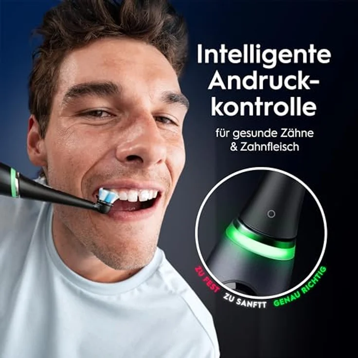 Oral-B iO Series 9 Plus Edition Doppelpack Elektrische Zahnbürste mit 7 Putzmodi, 4 Aufsteckbürsten, Lade-Reiseetui, designed by Braun, black onyx/rose quartz – Bild 8