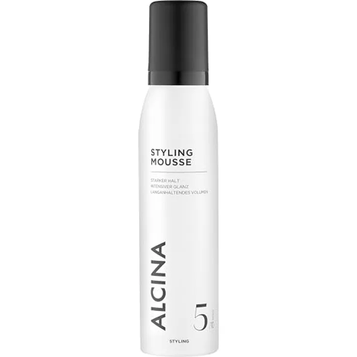 ALCINA Styling Mousse Aerosol, 150 ml, Schaumfestiger mit starkem, flexiblem Halt, mehr Volumen, Glanz & Geschmeidigkeit, für alle Haarlängen & Föhntechniken, mit Panthenol