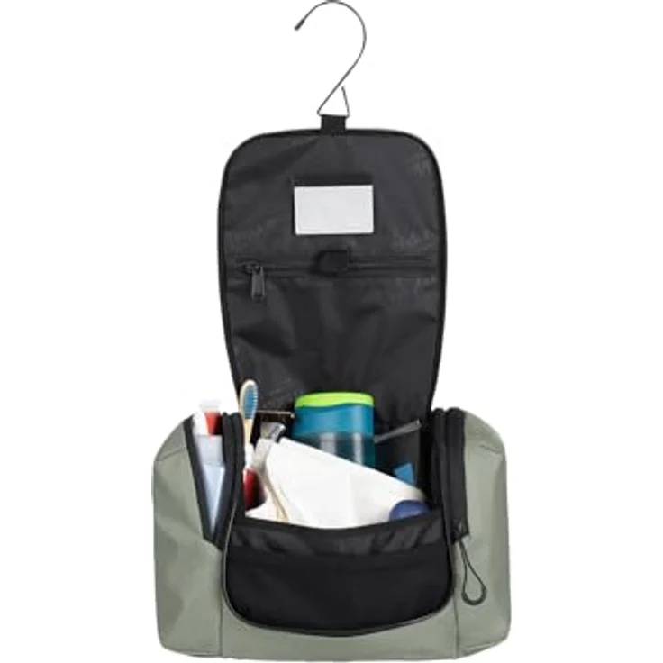 Jack Wolfskin Wandermood Washbag, strapazierfähige 5-Liter Kulturbeutel, grün – Bild 5