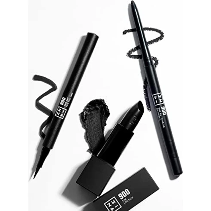 3INA The Lipstick Lippenstift, Farbton 900 - Black, hohe Pigmentierung, cremige Textur, 4,5 g, vegan – Bild 7