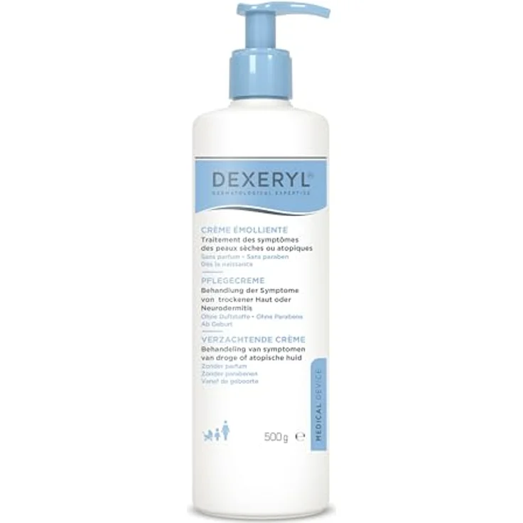 DEXERYL Dexeryl Creme, Pflegecreme für sehr trockene Haut und Neurodermitis, parfümfrei und ohne Parabene, 500 g – Bild 1