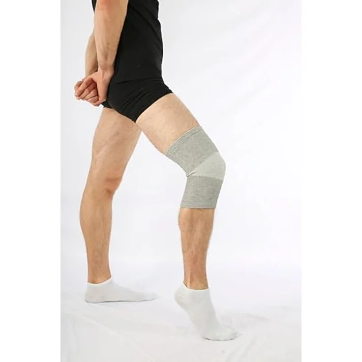 Antar AT53012 M Kniebandage aus Viskose aus Bambus, mittel, 70 g, prophylaktisch und schützend, antibakteriell (grau) – Bild 2