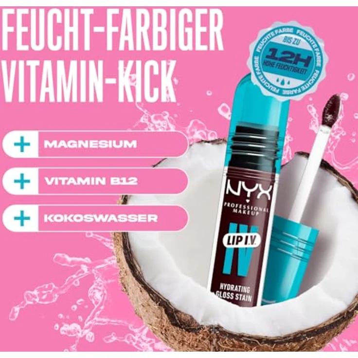 NYX Professional Makeup Lip IV Gloss Serum, feuchtigkeitsspendendes Lipgloss mit intensivem Farb- und Glanz-Effekt, 5 ml, 14 - MAUVE N MOIST – Bild 5