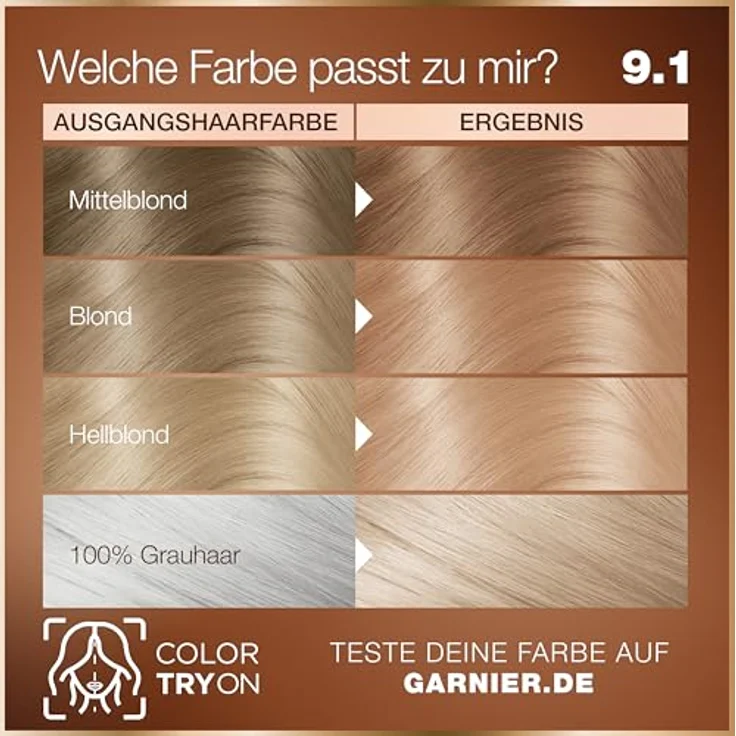 Garnier GOOD Dauerhafte Haarfarbe 9.1 Vanilla Blond, Coloration ohne Ammoniak, bis zu 100% Grauabdeckung, pflegende Kur mit Sheabutter – Bild 5