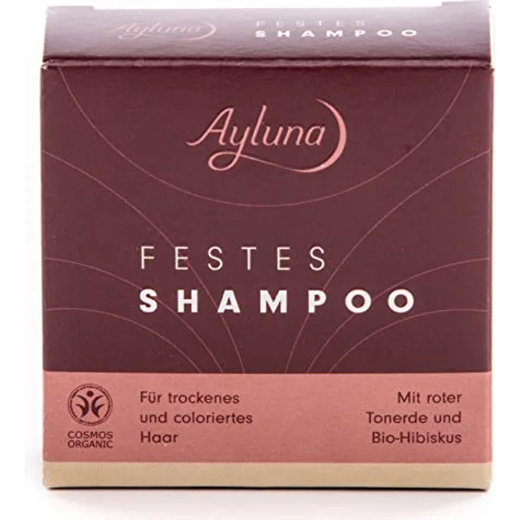 Ayluna Festes Shampoo für trockenes Haar, pH-hautneutral, mit Roter Tonerde & Bio-Arganöl, 60g