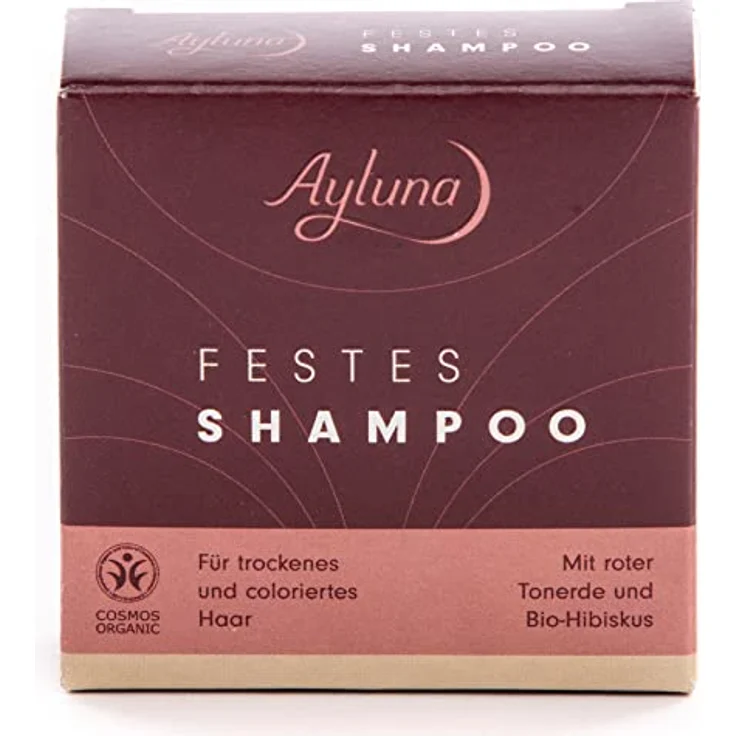 Ayluna Festes Shampoo für trockenes Haar, pH-hautneutral, mit Roter Tonerde & Bio-Arganöl, 60g – Bild 1
