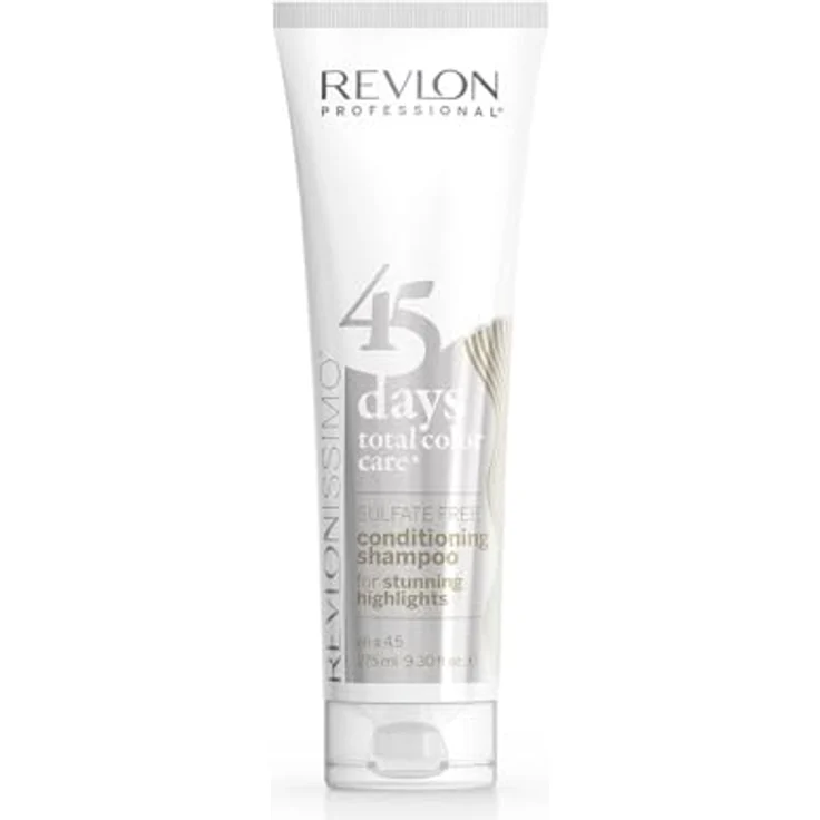 REVLON PROFESSIONAL REVLONISSIMO 45 Days Total Color Care – Conditioning Shampoo "STUNNING HIGHLIGHTS", 275 ml, Farbschutzshampoo für hellblondes, gesträhntes & weißes Haar, Pflegeshampoo für intensive Farbe