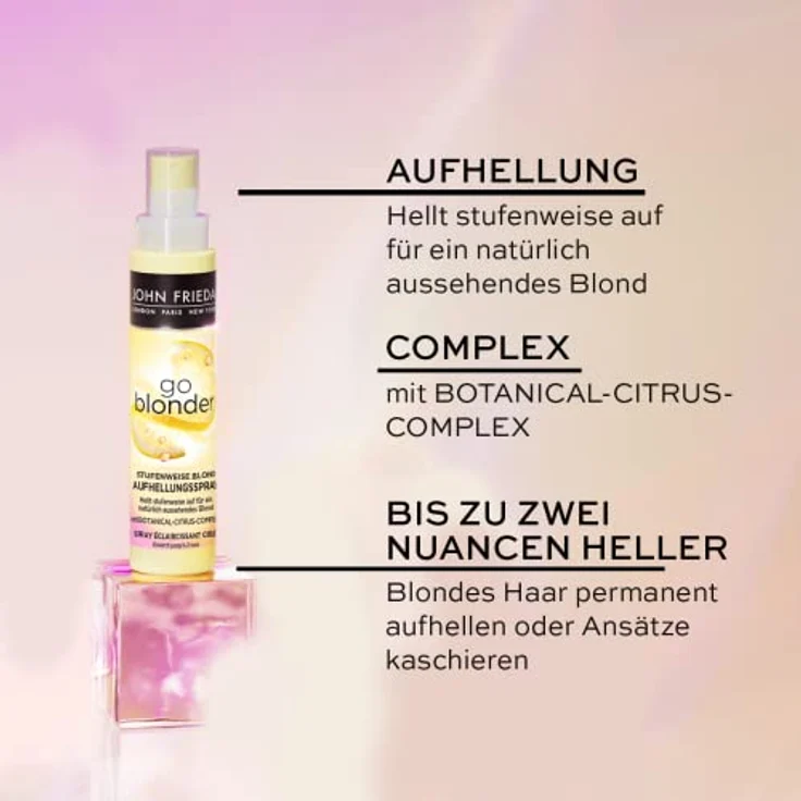 John Frieda Go Blonder Aufhellungsspray - Stufenweise Blond - Inhalt: 100 ml - Hellt stufenweise auf - Für ein natürlich aussehendes Blond – Bild 4