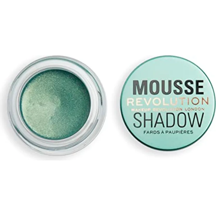 Makeup Revolution Mousse Shadow, Cremige Farbe für Wangen & Augen, Aufgeschlagene, leichte Formel, Creme-zu-Pulver, Smaragdgrün, 4g