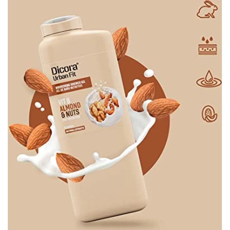 Dicora UrbanFit Shower Gel Vitamin B, Duschgel mit Nuss- und Mandelmilch-Extrakt, 750 ml, cruelty-free – Bild 4