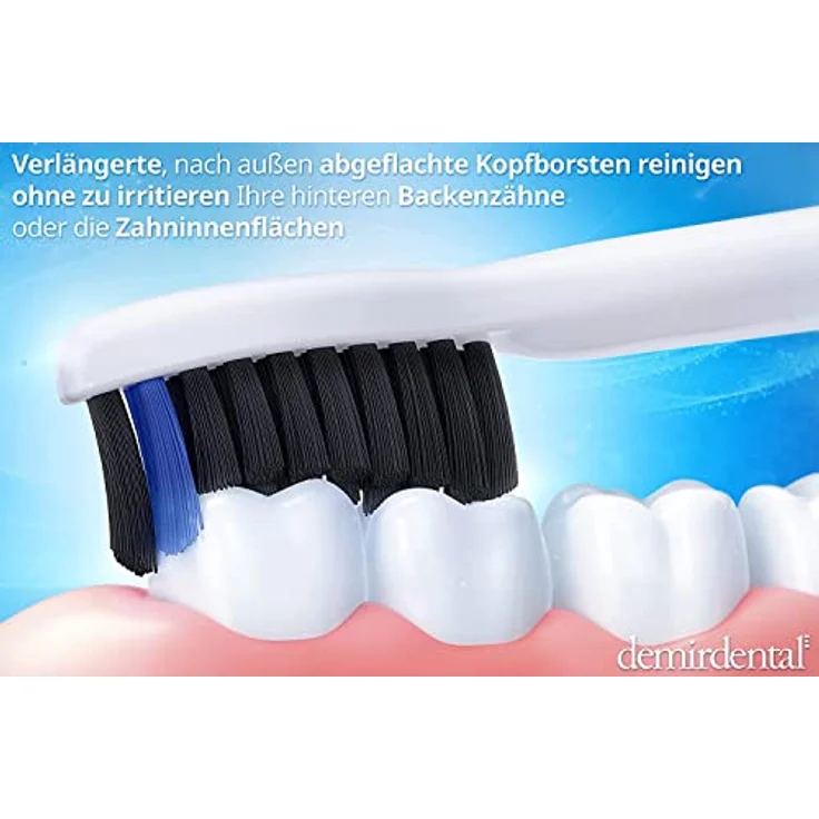 demirdental 8er Aktivkohle Aufsätze für Philips Sonicare, Medium Bürstenköpfe für natürliche Reinigung, weiß, entspricht HX9058m – Bild 5