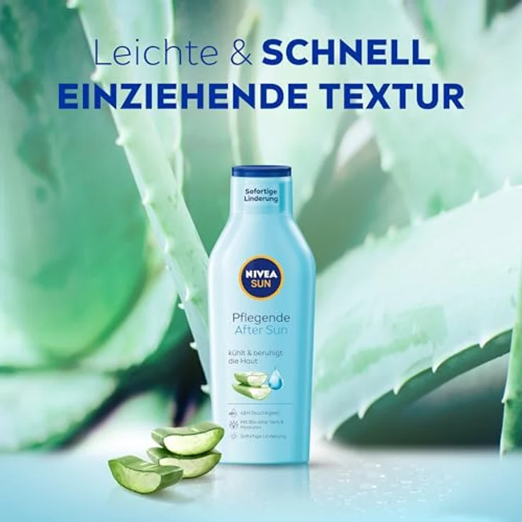 NIVEA SUN Pflegende After Sun Lotion, 400 ml, mit Bio-Aloe Vera und Hyaluron für 48h Feuchtigkeit – Bild 3