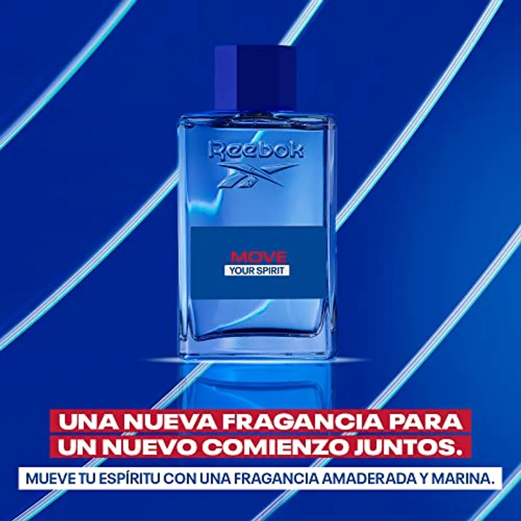 Reebok Move Your Spirit Eau de Toilette 100ml Herrenduft, Dunkelblau und Frisch, Bernstein und Patchouli, Vegan, für aktive Männer – Bild 4
