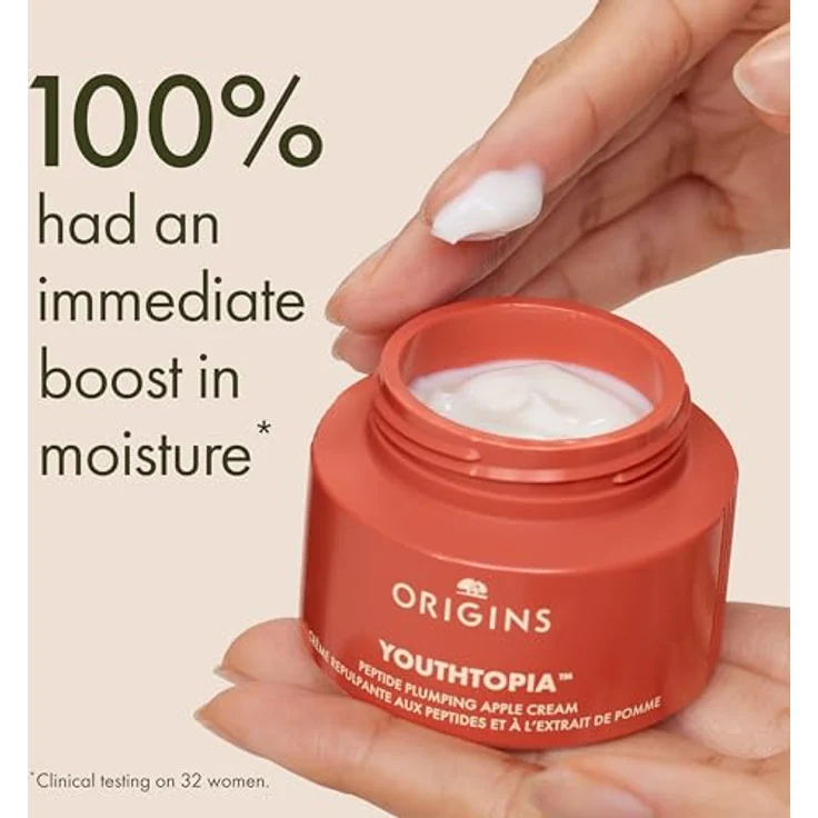Origins Youthtopia Peptide Plumping Apple Cream, feuchtigkeitsbindende Gesichtscreme mit Peptiden zur Regeneration der Hautbarriere, 50 ml – Bild 2