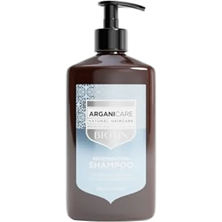 Arganicare Regenerierendes Shampoo mit Biotin, angereichert mit Arganöl, stärkt und nährt, gestärktes Haar und voller Vitalitäten, 400 ml, hergestellt in Frankreich