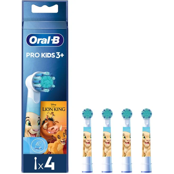 Braun Oral-B Kids Lion King Aufsteckbürsten 4er Set für Kinder, sanfte Reinigung und farbenfrohes Design
