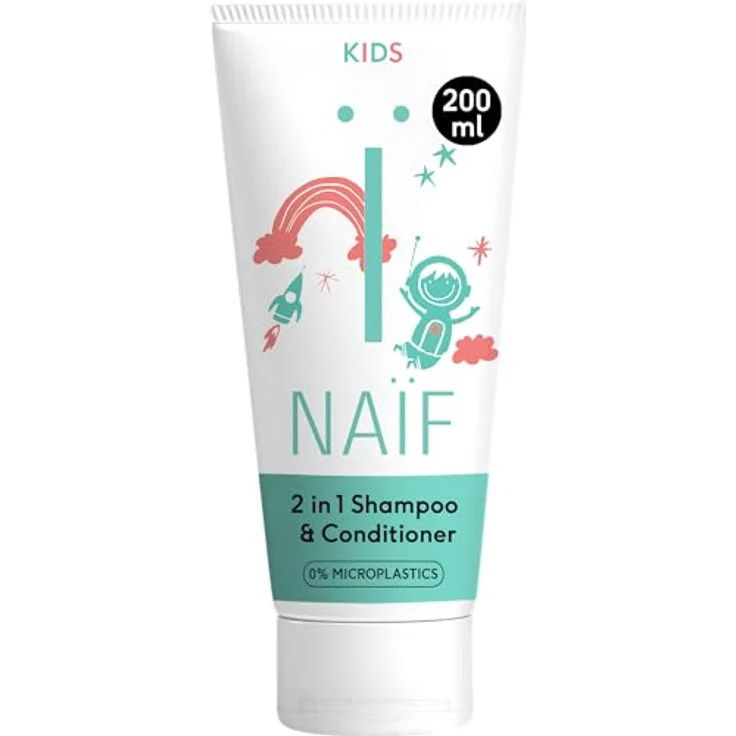 Naïf Kids 2-in-1-Shampoo - 200ml - für Kinder - Natürliche Inhaltsstoffe - Ohne Mikroplastik - Unisex Duft - Limette und Schwarze Johannisbeere – Bild 1