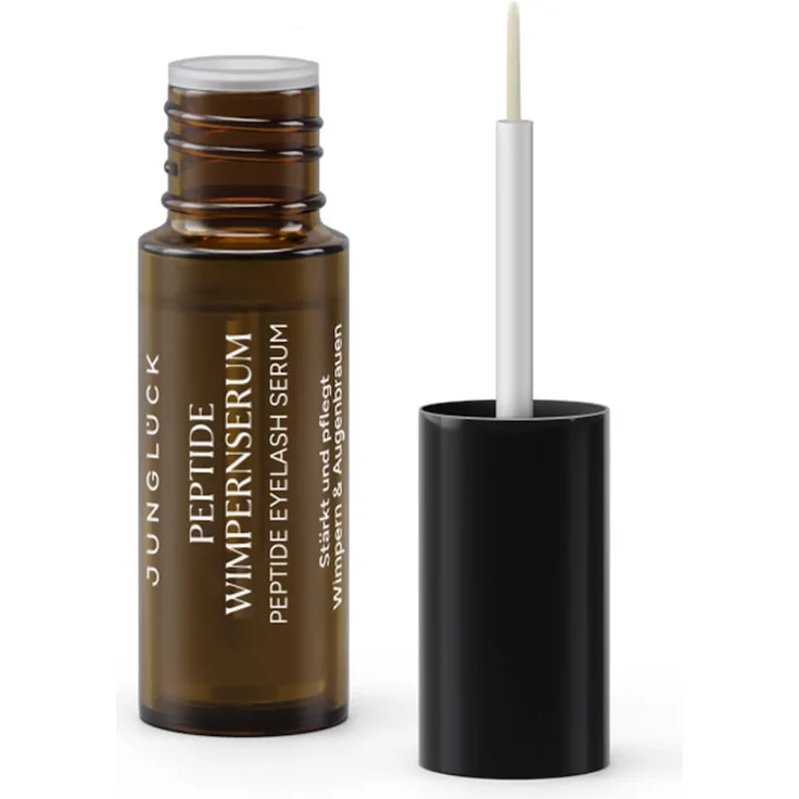 Junglück Peptide Wimpernserum 4,5 ml, hormonefrei mit 5-fach Wirkkomplex und 3% Panthenol