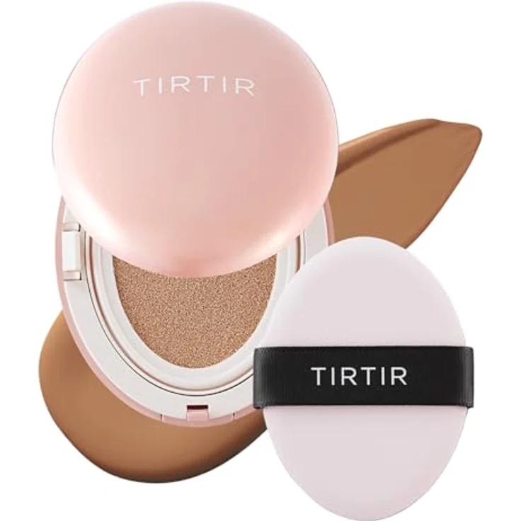 TIRTIR Mask Fit All Cover Pink Cushion Foundation, Hohe Deckkraft, Samtige Matte Oberfläche, 72 Stunden Tragekomfort, perfekt für fettige Haut, Farbe 33C Haselnuss, 0,63 Fl Oz – Bild 1