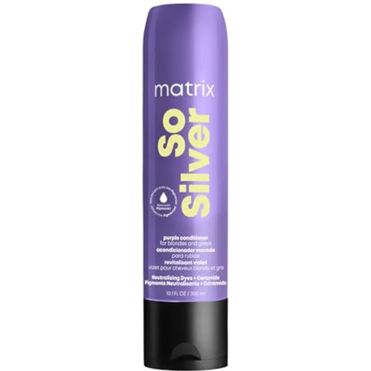 Matrix So Silver Pigmentierter Conditioner für blondes und graues Haar, Neutralisiert gelbe Untertöne, Mit Ceramiden, 1 x 300 ml