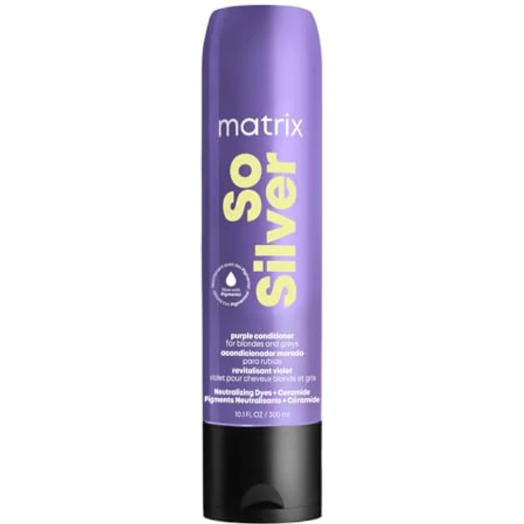 Matrix So Silver Pigmentierter Conditioner für blondes und graues Haar, Neutralisiert gelbe Untertöne, Mit Ceramiden, 1 x 300 ml – Bild 1
