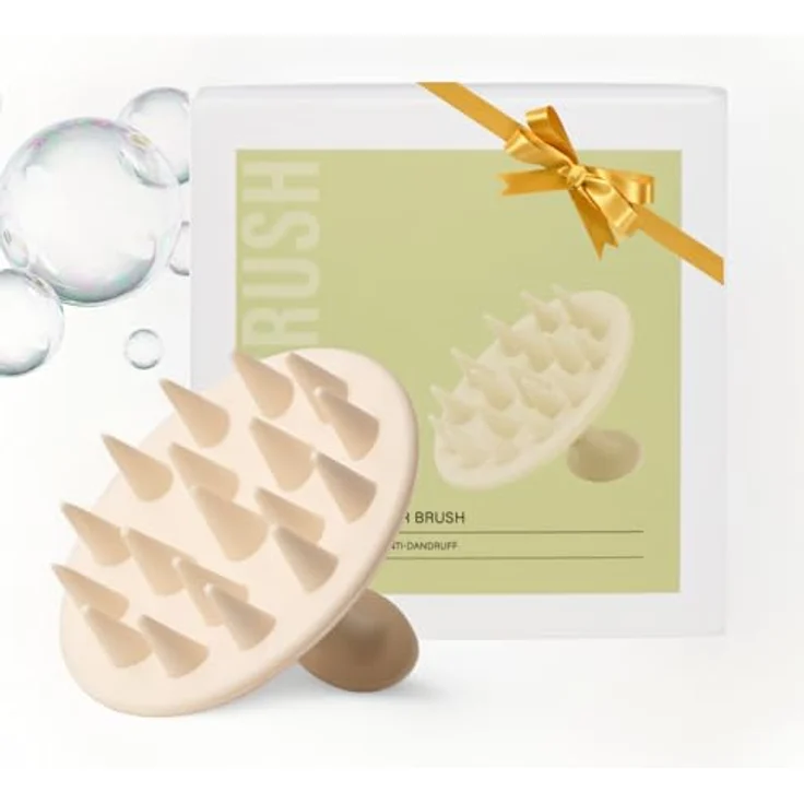 Rosental Organics Exfoliating Hair Brush - Kopfhaut Massagebürste & Peeling - Shampoo Haarbürste - Haarwaschbürste - Gegen Schuppen - Hilft bei Haarwachstum - 100% Silikon, Schwarz – Bild 1
