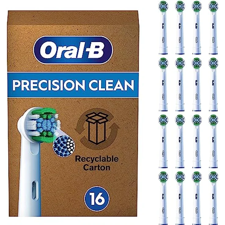 Oral-B Pro Precision Clean Aufsteckbürsten für elektrische Zahnbürste, 16 Stück, Zahnreinigung, X-Borsten, Original Oral-B Zahnbürstenaufsatz, briefkastenfähige Verpackung, Designed in Germany – Bild 1