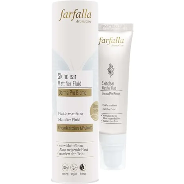 Farfalla Skinclear|Derma Pro Biome, Mattifier Fluid mit Glycyrrhizinsäure und Teebaum, 30ml