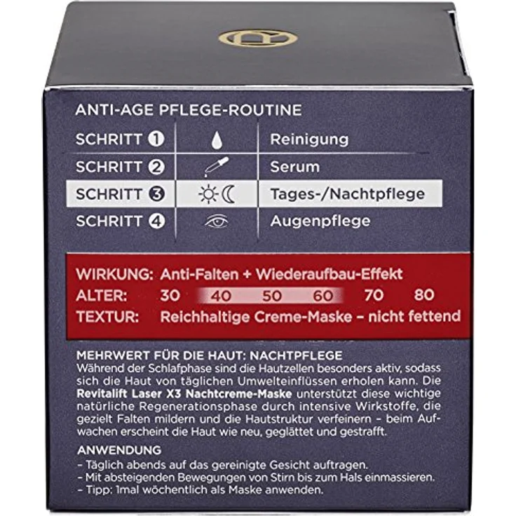 L'Oréal Paris Revitalift Laser X3 Anti-Aging Nacht Gesichtscreme Gesichtsfluid 50 ml mit hautverjüngernder Wirkung – Bild 6