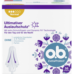 o.b. ExtraProtect Tampons Normal, mit extra Schutzflügeln und Dynamic Fit Technologie, 100% pflanzlich basierter Tamponkern, gynäkologisch getestet