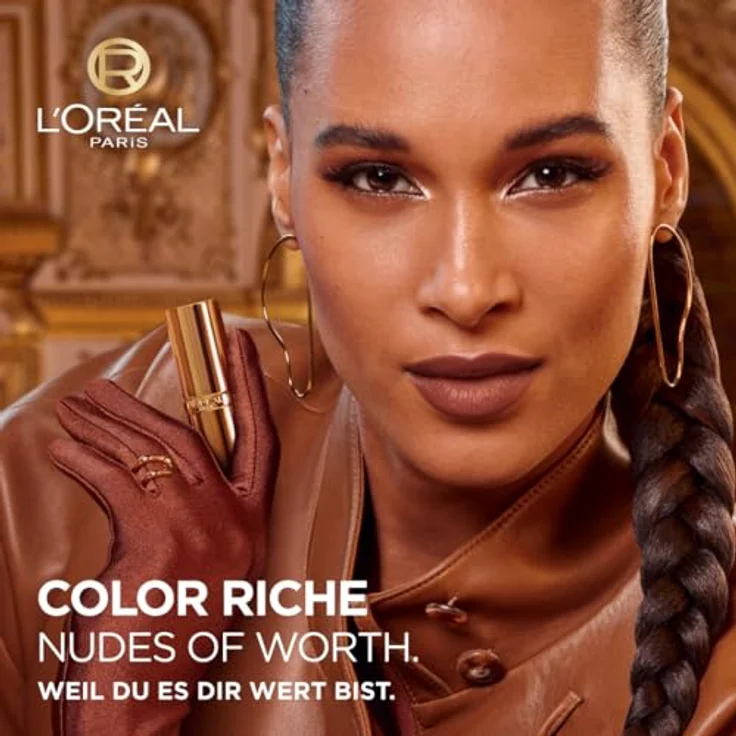 L'Oréal Paris Lippenstift für ein seidiges Finish und 12 Stunden Feuchtigkeit, 75% pflegende Inhaltsstoffe, Color Riche Satin Nude, Farbe: 550 Nu Unapologetic, 1.8 g – Bild 2