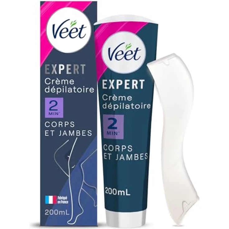 Veet Expert Enthaarungscreme für hartnäckige Haare, 200 ml, wirkt in 2 Minuten, geeignet für alle Hauttypen, mit Sheabutter – Bild 1