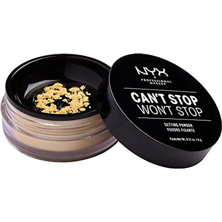 NYX Professional Makeup Can't Stop Won't Stop Setting Powder, langanhaltendes mattes Puder, 6 g, Farbe BANANA