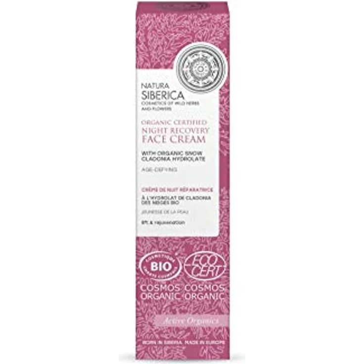 Natura Siberica Bio-zertifizierte Age-Defying Night Recovery Gesichtscreme, 50 ml, verbessert Elastizität und reduziert Falten, enthält Hyaluronsäure und Vitamin E – Bild 2