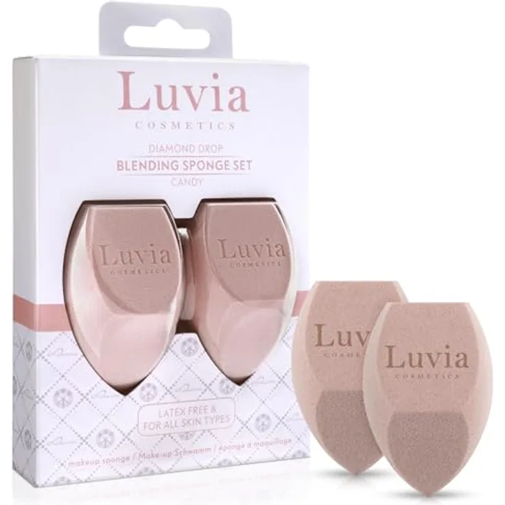 Make-up Schwamm-Set im Diamond Shape - Luvia Cosmetics - Make-up-Blender Candy Rosa