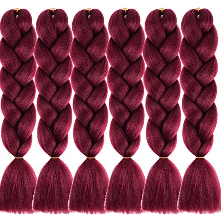Shangxiu Jumbo Braid Kunsthaar, 24" (60cm) hitzebeständige Haarverlängerungen, 6 Stück, Yaki Textur, geeignet für diverse Flechtfrisuren – Bild 3