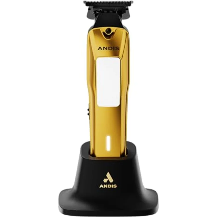 Andis 562119 Phenom, Professioneller elektrischer Bart- und Haarschneider mit Kabel, Lithium-Ionen-Akku, 7200 U/min, Gold, mit Ladestation und Aufsteckkämmen – Bild 1