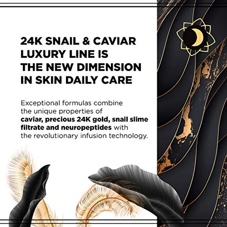 Eveline Cosmetics 24K Snail & Caviar Nachtcreme, regenerierende Gesichtscreme mit Schneckenextrakt gegen Falten, 50 ml – Bild 3