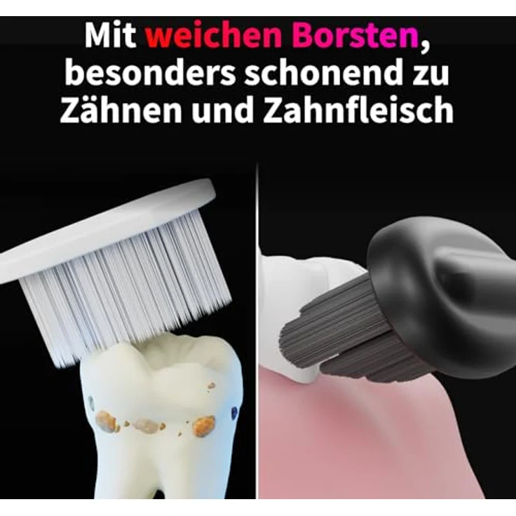 Zahnheld Gero Bürstenköpfe Soft, Weich elektrische Schall Zahnbürste schwarz 3 Stück – Bild 4