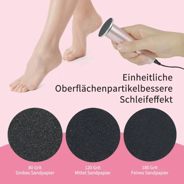 APRELM 120 Stück Schleifpapier-Nachfüllscheiben für elektrischen Hornhautentferner, 180-Grit Feiner, perfekt passend für 4,3 cm Schleifkopf – Bild 4