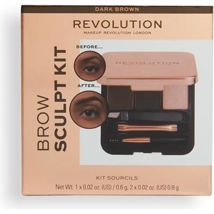 Makeup Revolution London Brow Sculpt Kit Augenbrauensets 2,2 g Farbton Dark Brown – Bild 3