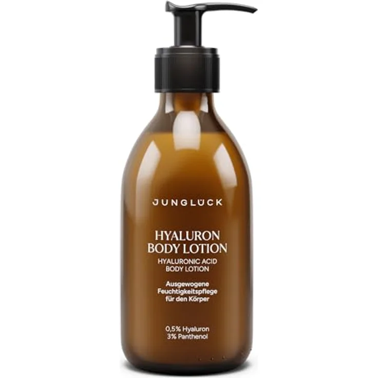 junglück Hyaluron Bodylotion 240ml, vegane Lotion mit Orangenblüten-Duft, feuchtigkeitsspendend für trockene Haut