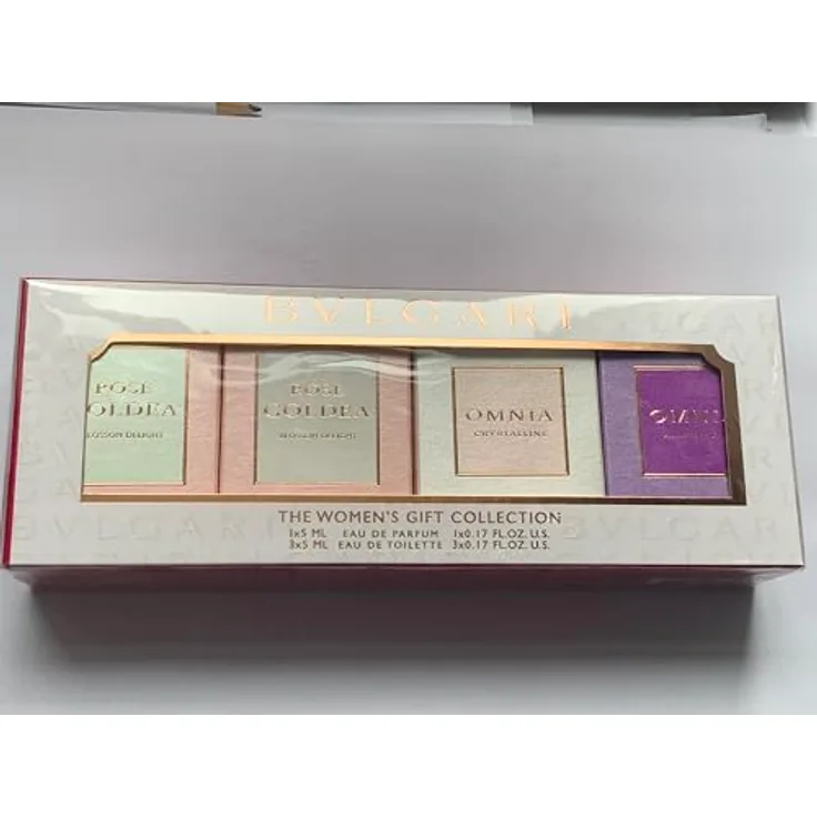BVLGARI COFFRET SET: ROSE GOLDEA BLOSSOM DELIGHT EDP & EDT + OMNIA CRYSTALLINE EDT + OMNIA AMETHYSTE EDT - 4 x 5ml Damen-Duftset
