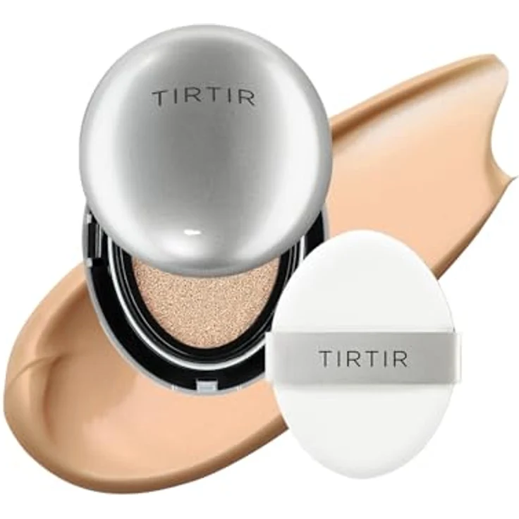 TIRTIR Mask Fit Aura Cushion Mini, feuchtigkeitsspendendes Make-up im Schwamm mit Hyaluronsäure, Farbton 27C Cool Beige, 4.5 g – Bild 1