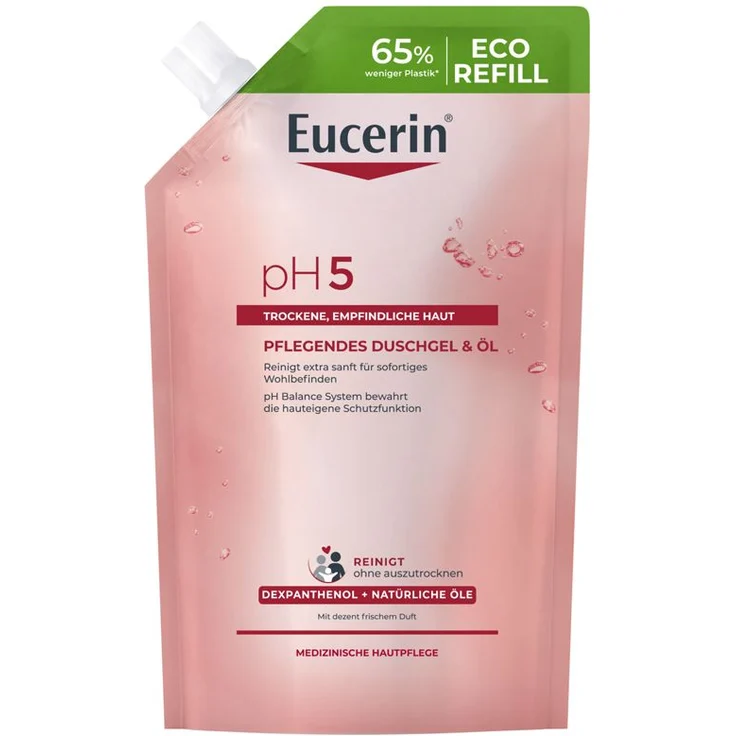 Eucerin pH5 Duschgel & Öl für empfindliche Haut, mit Dexpanthenol und pH Balance System, 400 ml