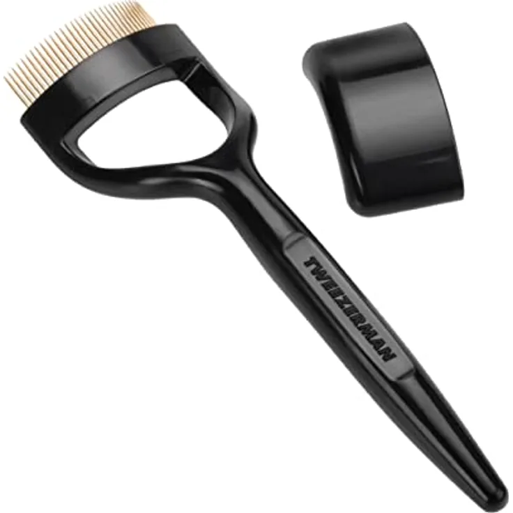 TWEEZERMAN Wimpernkamm für Runden Augen, Wimpernpinsel, Retuschierpinsel Premium LASHCOMB 60, Schwarz