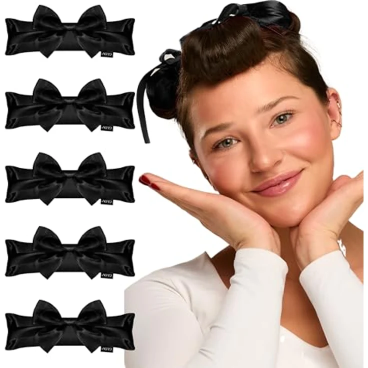 GLOV COOLCURL RIBBON ROLLERS, 4er Set Hitzefreie Schaumstoff Lockenwickler mit Satinbändern für große Locken, ideal für alle Haartypen – Bild 1